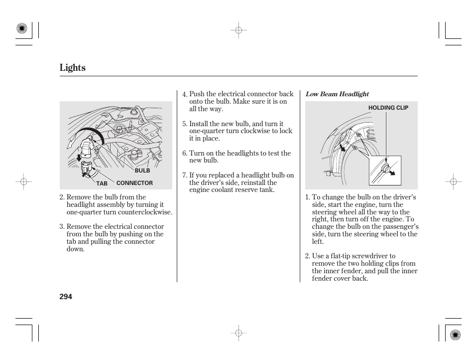 Lights | HONDA 2011 Civic Hybrid User Manual | Page 300 / 374