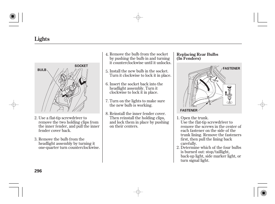 Lights | HONDA 2011 Civic Hybrid User Manual | Page 302 / 374