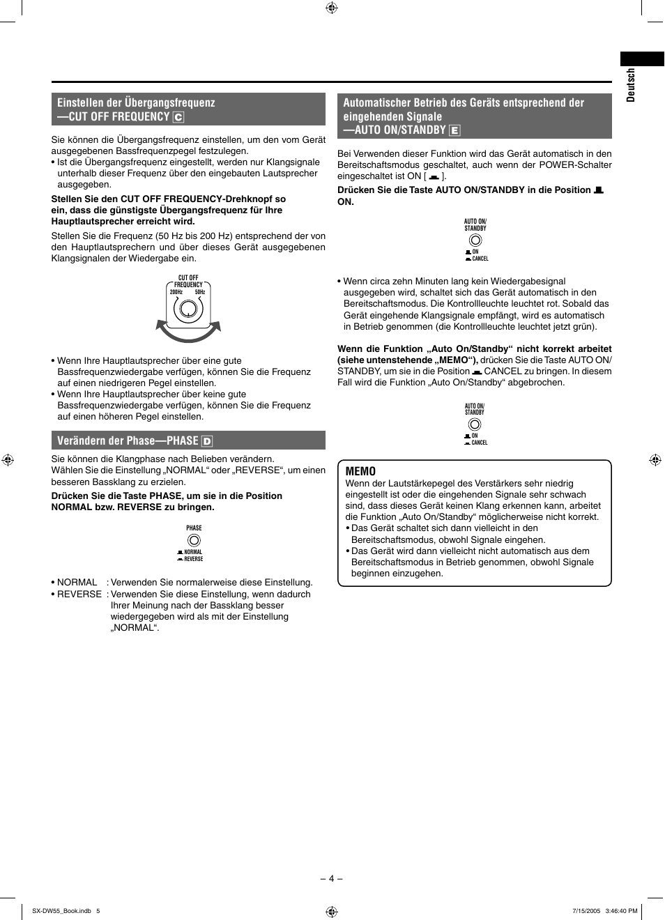 Verändern der phase—phase d | JVC SX-DW55 User Manual | Page 13 / 58