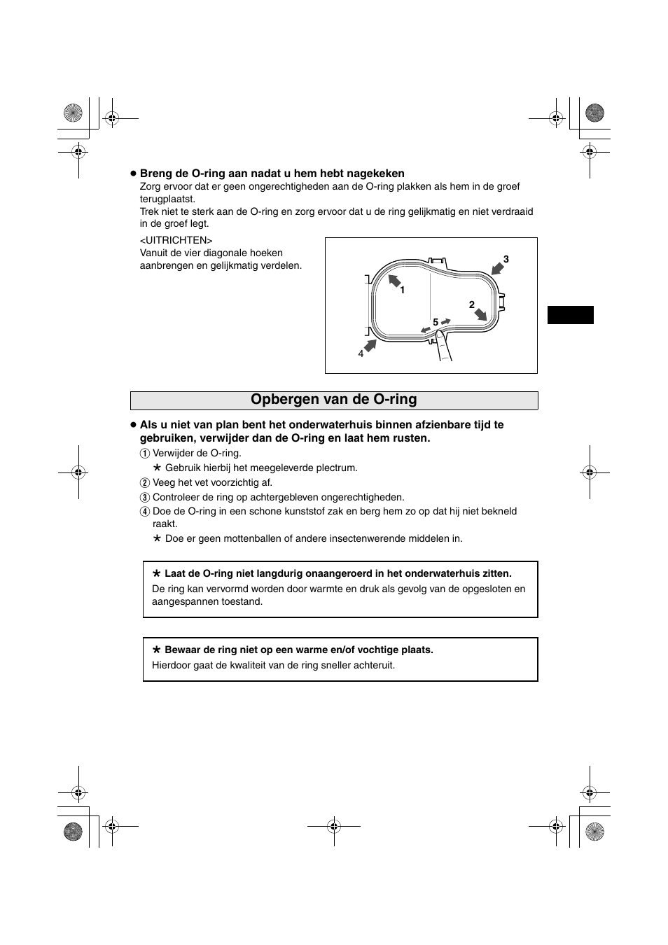 Opbergen van de o-ring | JVC WR-MG270 User Manual | Page 21 / 48