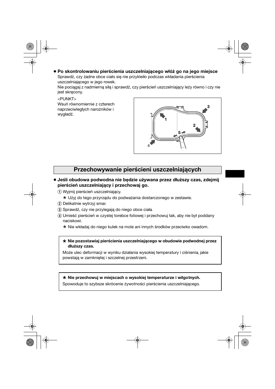 Przechowywanie pierścieni uszczelniających | JVC WR-MG270 User Manual | Page 37 / 48