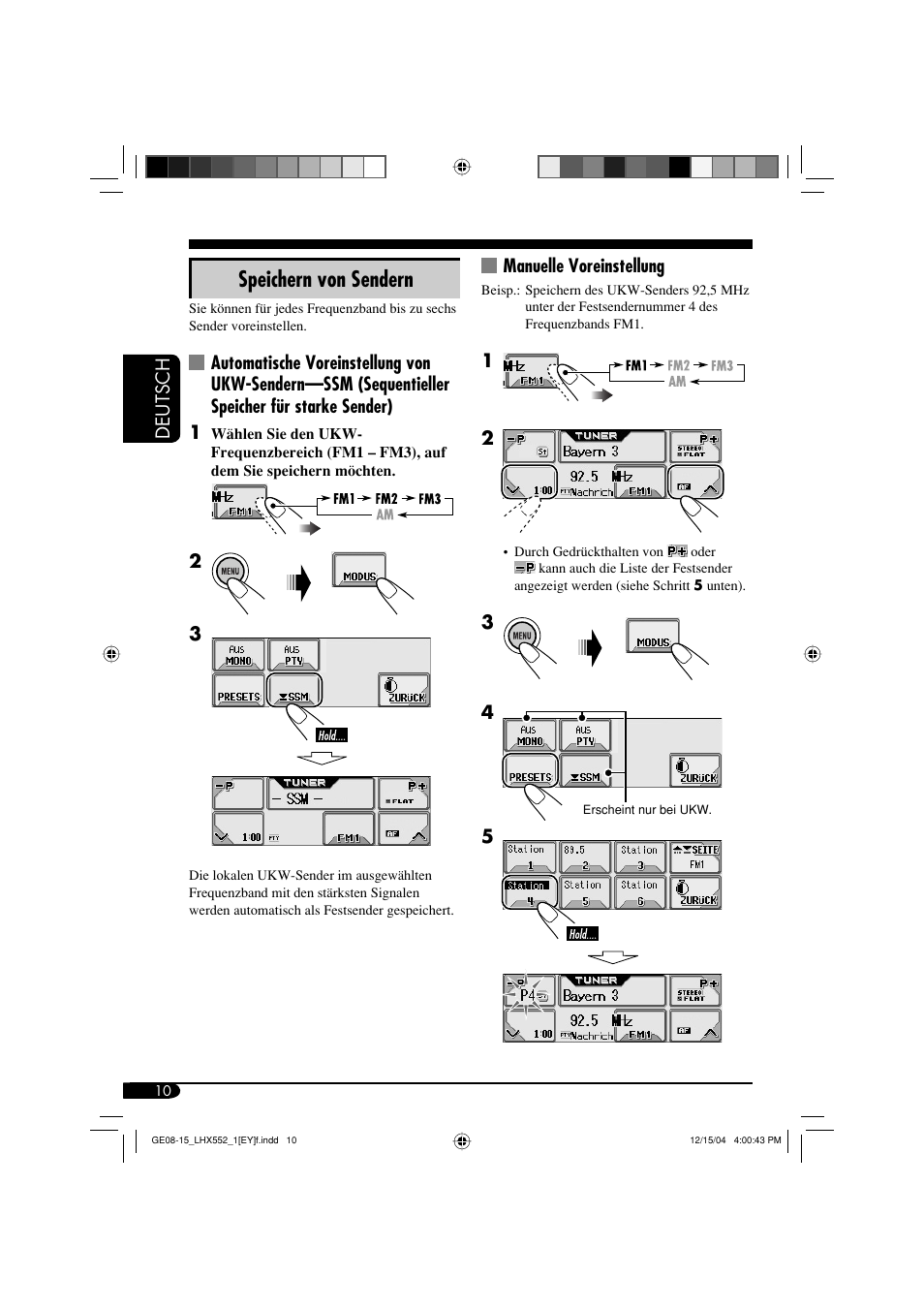 Speichern von sendern | JVC KD-LHX552 User Manual | Page 62 / 159