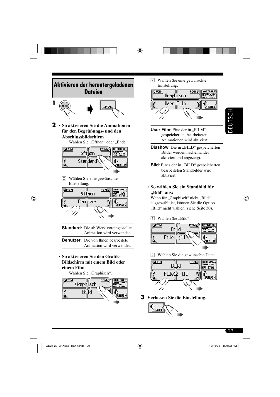 Aktivieren der heruntergeladenen dateien, Deutsch | JVC KD-LHX552 User Manual | Page 81 / 159