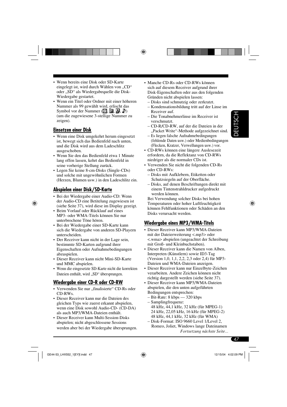 Deutsch | JVC KD-LHX552 User Manual | Page 99 / 159