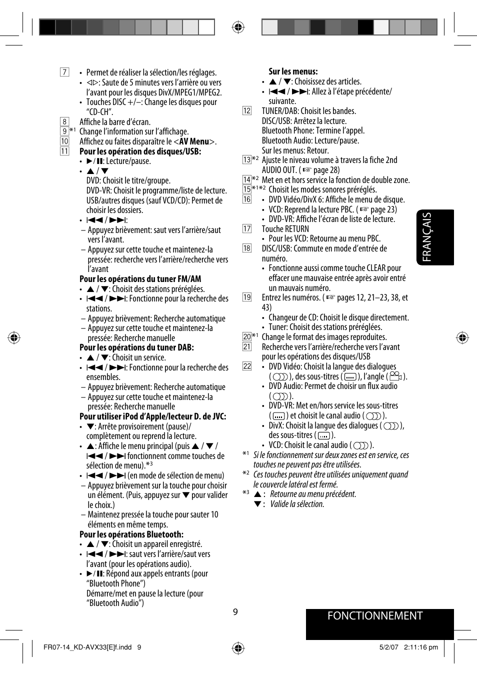 Fonctionnement, Français | JVC KD-AVX33 User Manual | Page 151 / 285
