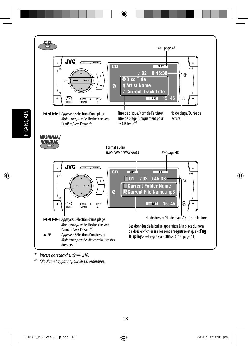 Français | JVC KD-AVX33 User Manual | Page 160 / 285