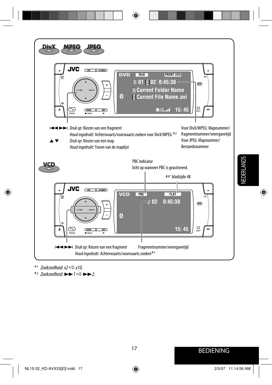 Bediening, Nederlands | JVC KD-AVX33 User Manual | Page 229 / 285