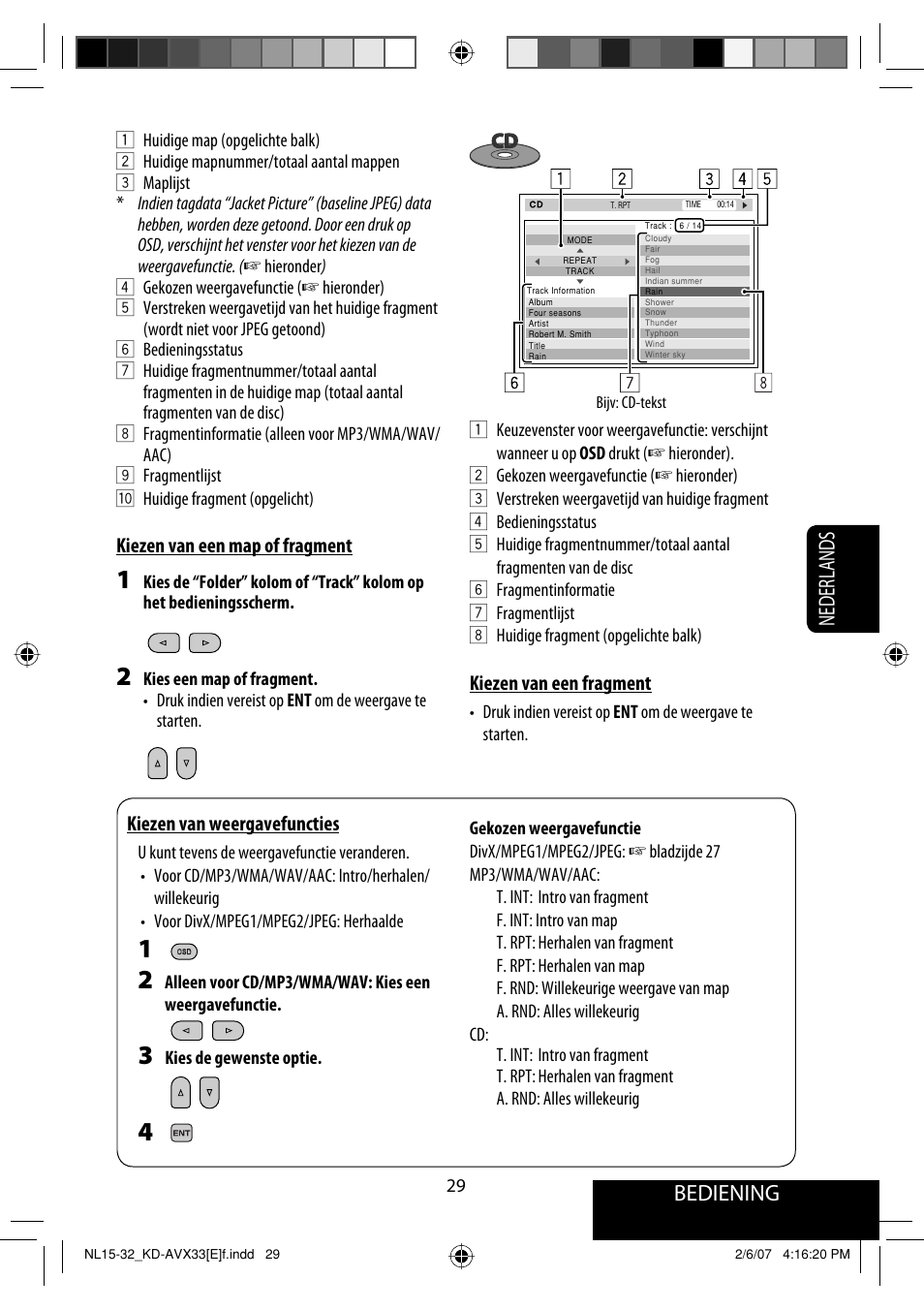 Bediening, Nederlands | JVC KD-AVX33 User Manual | Page 241 / 285