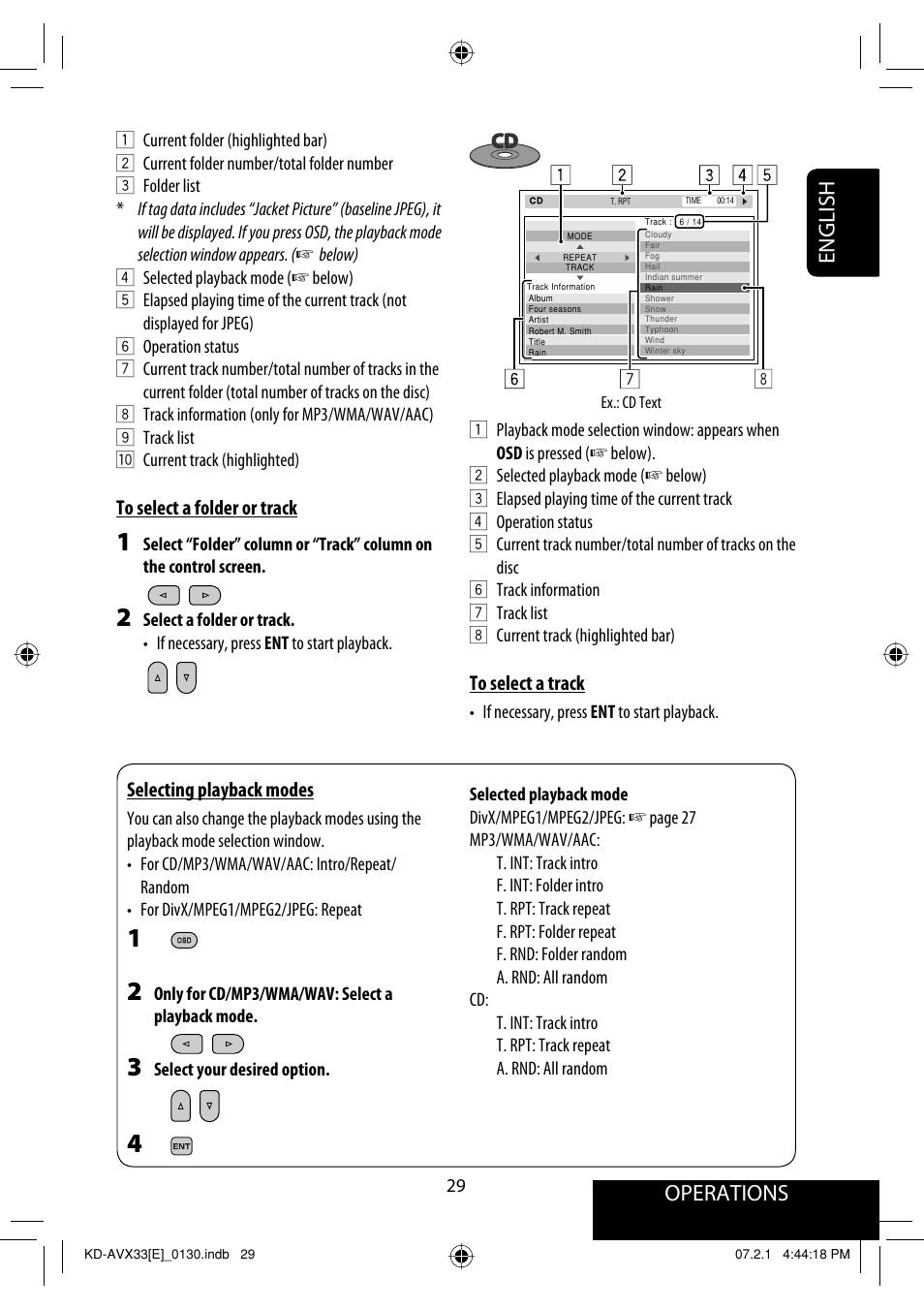 Operations, English | JVC KD-AVX33 User Manual | Page 31 / 285