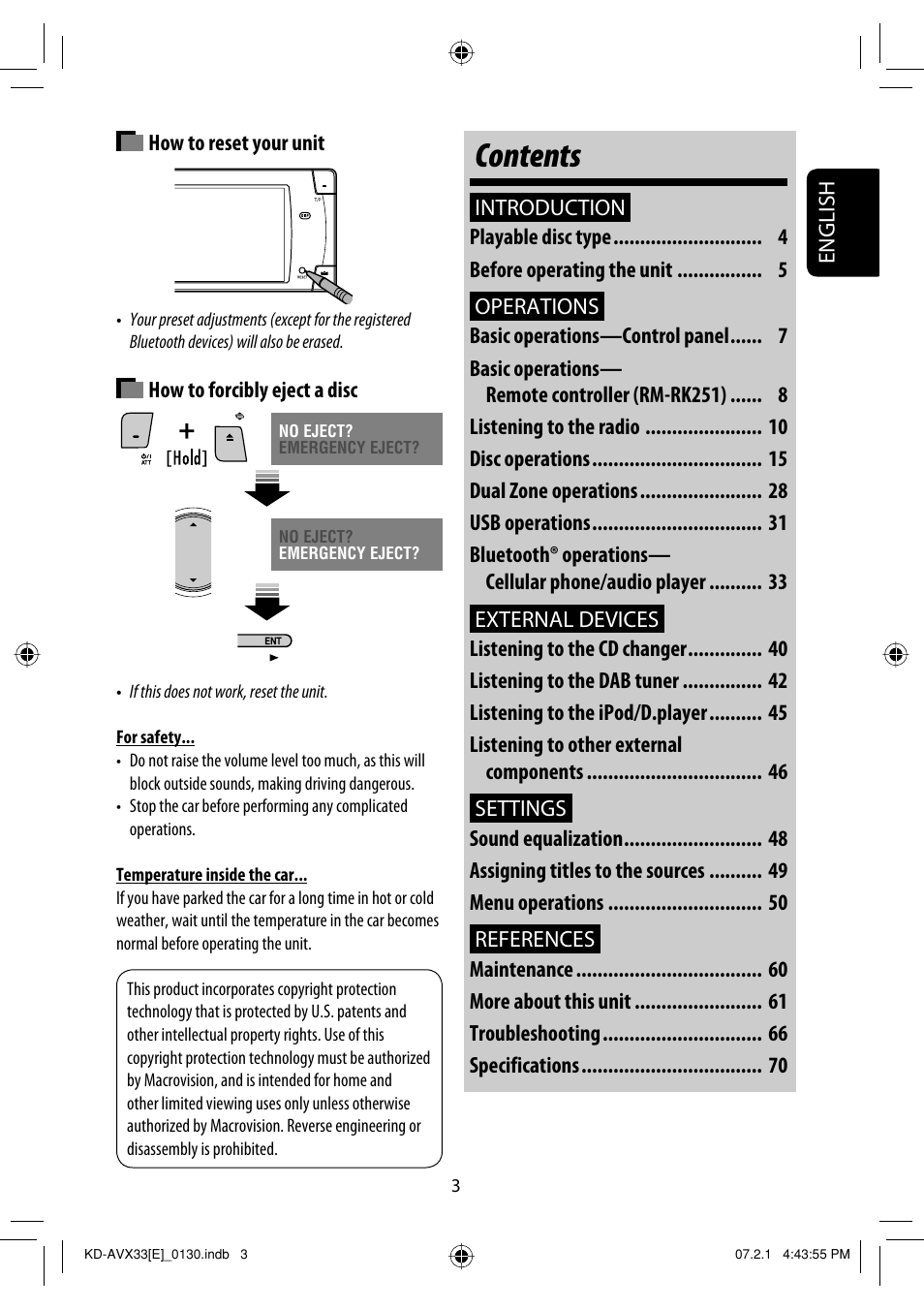 JVC KD-AVX33 User Manual | Page 5 / 285