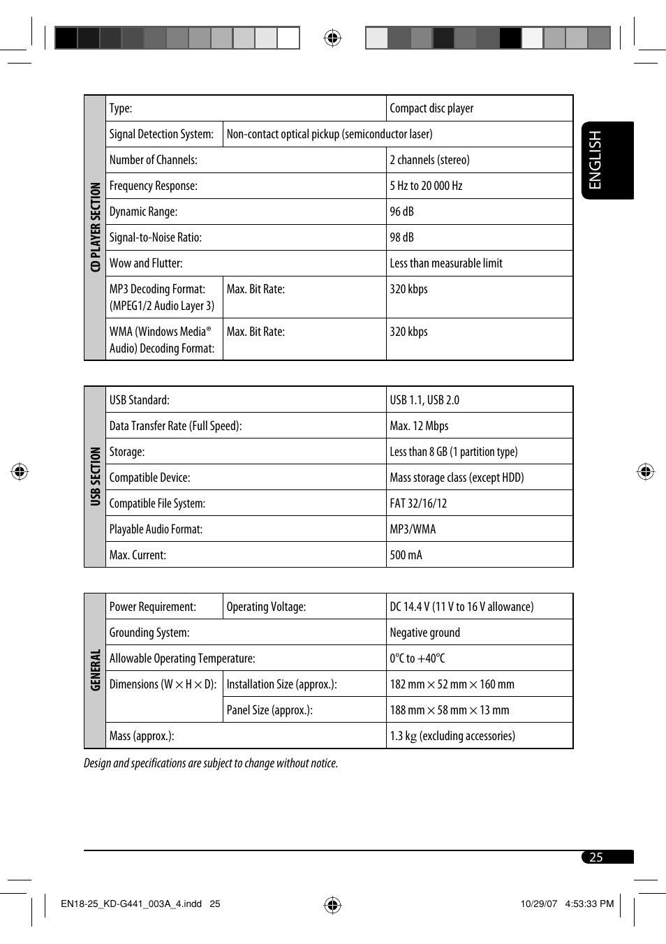English | JVC KD-G441 User Manual | Page 25 / 74