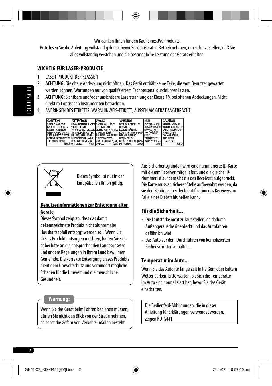 Deutsch | JVC KD-G441 User Manual | Page 26 / 74