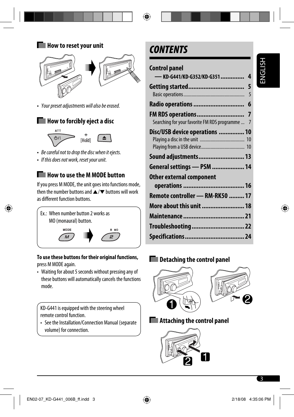 JVC KD-G441 User Manual | Page 3 / 74