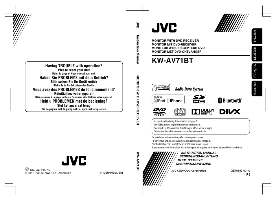 JVC KW-AV71BT User Manual | 285 pages