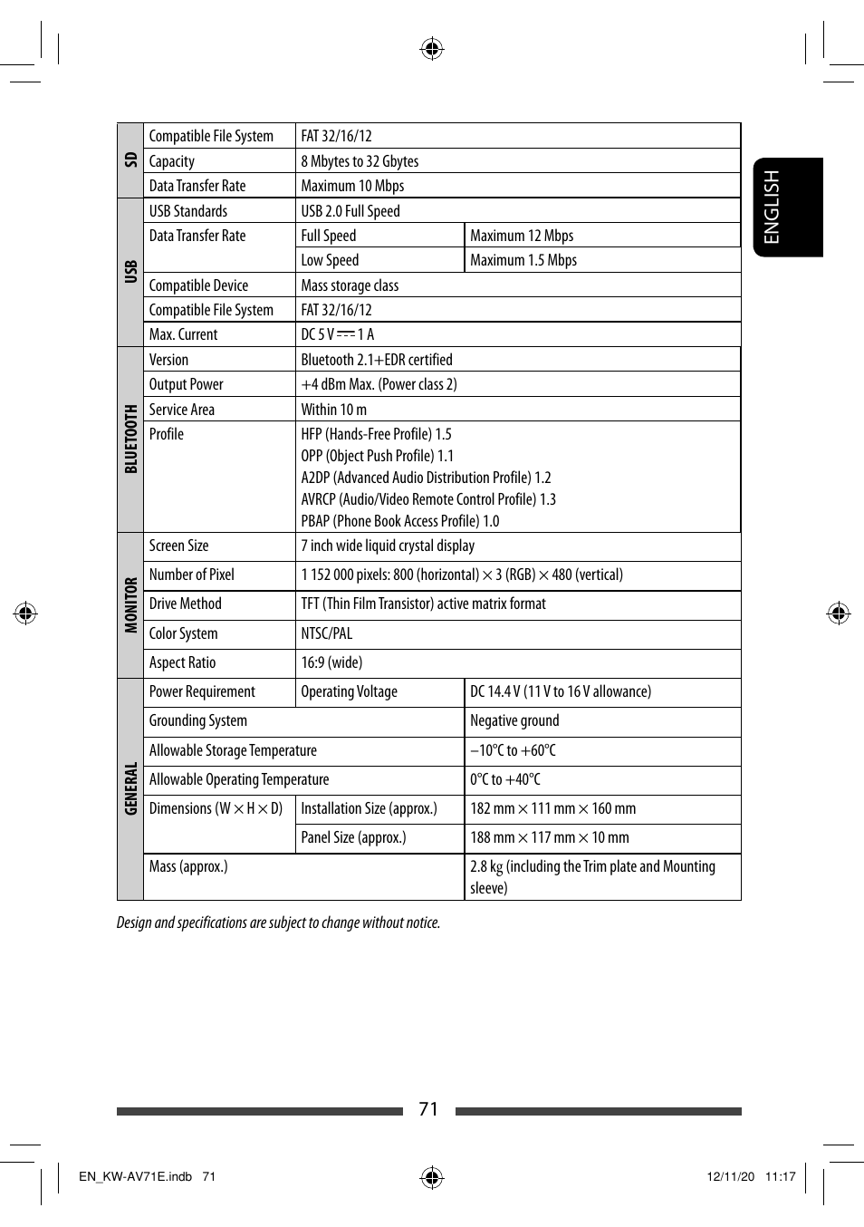 JVC KW-AV71BT User Manual | Page 71 / 285