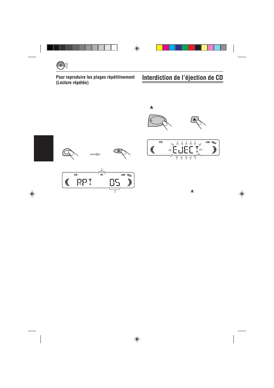 Interdiction de l’ejection de cd, Interdiction de l’éjection de cd, Français | JVC KD-S621 User Manual | Page 52 / 82