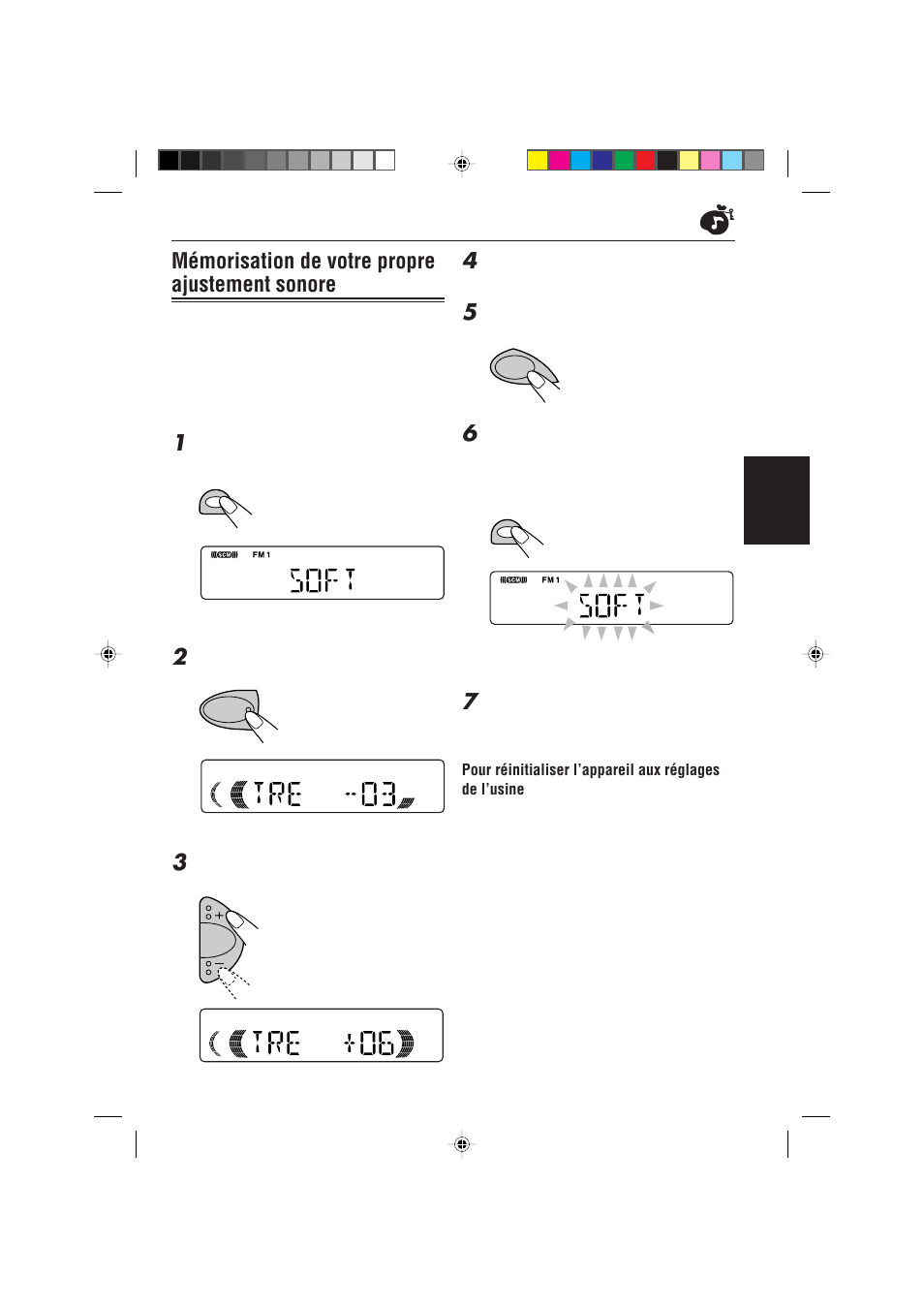 Memorisation de votre propre ajustement sonore, Mémorisation de votre propre ajustement sonore | JVC KD-S621 User Manual | Page 55 / 82