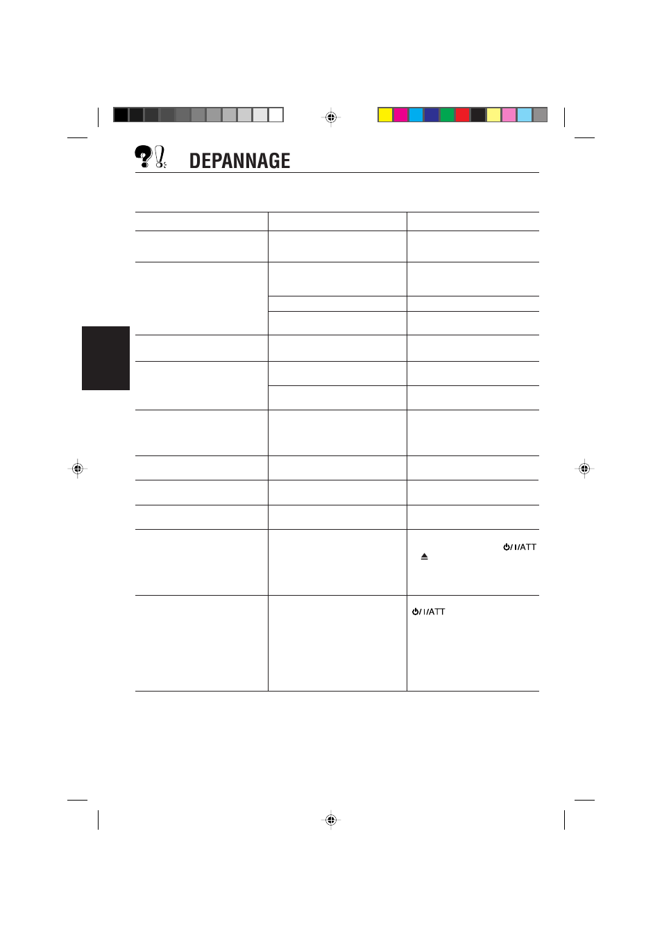 Depannage, Français, Symptômes | Remèdes, Causes | JVC KD-S621 User Manual | Page 60 / 82