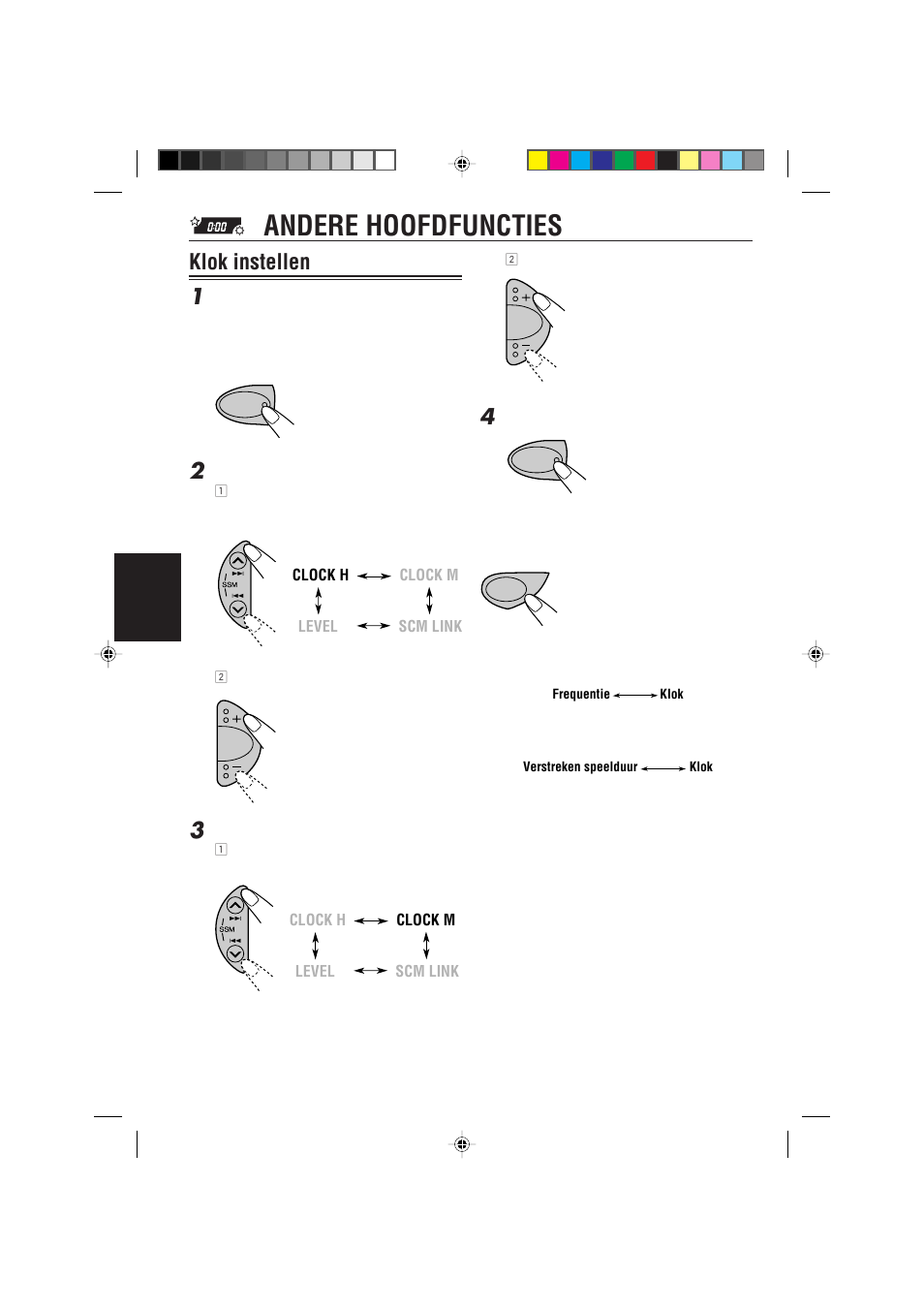 Andere hoofdfuncties, Klok instellen, Klok instellen 1 | JVC KD-S621 User Manual | Page 76 / 82