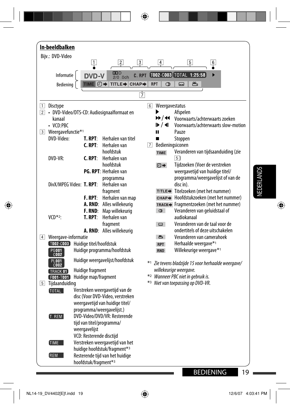 19 bediening nederlands | JVC KD-DV4402 User Manual | Page 127 / 147
