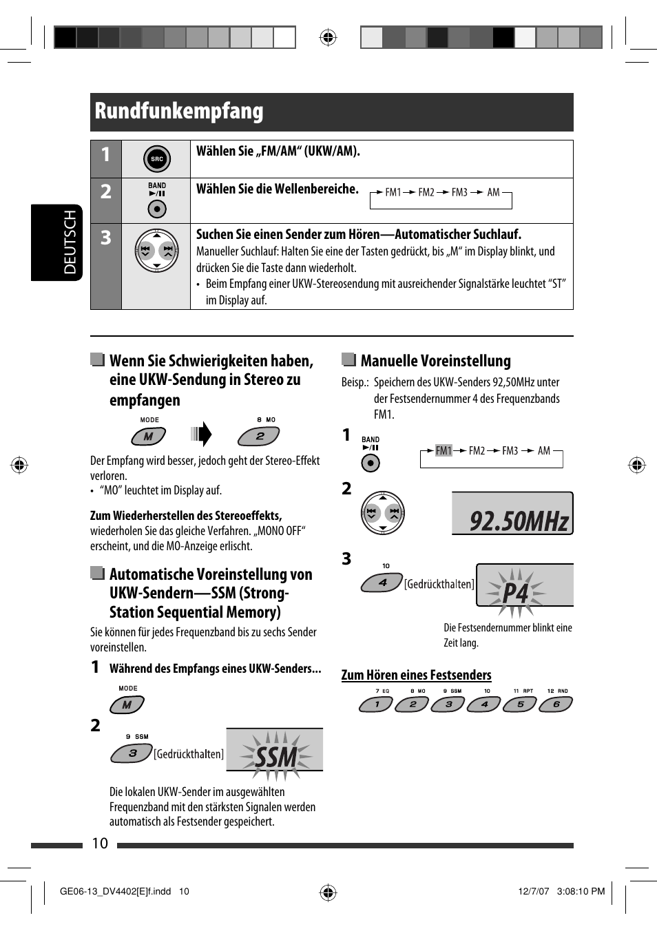 Rundfunkempfang | JVC KD-DV4402 User Manual | Page 46 / 147