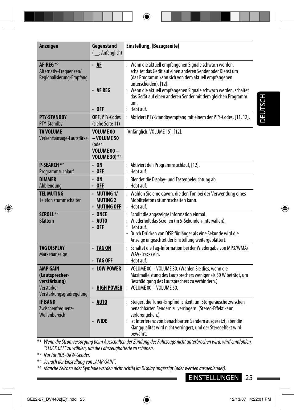 25 einstellungen deutsch | JVC KD-DV4402 User Manual | Page 61 / 147