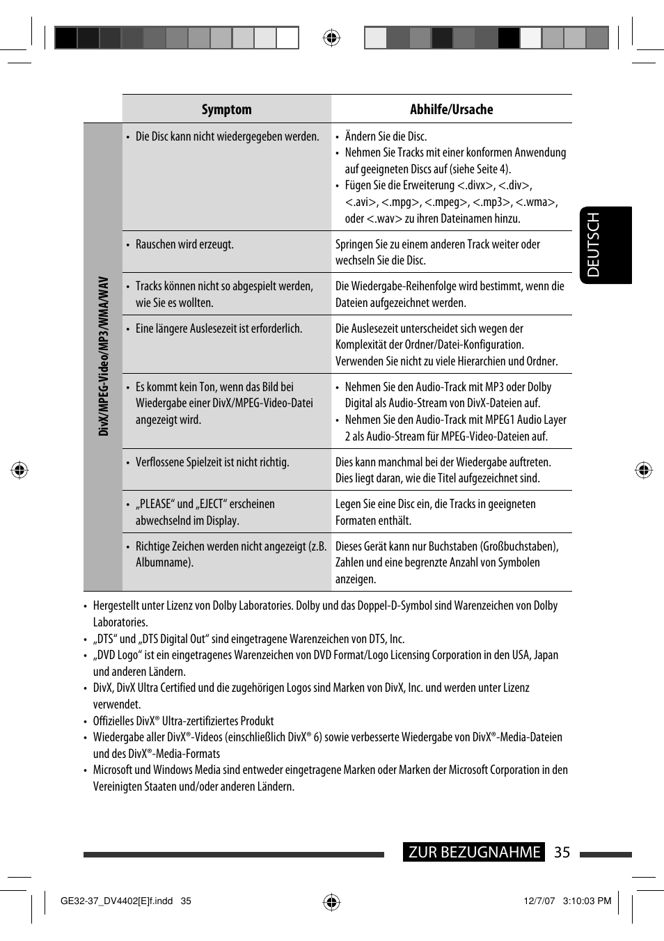 35 zur bezugnahme deutsch | JVC KD-DV4402 User Manual | Page 71 / 147
