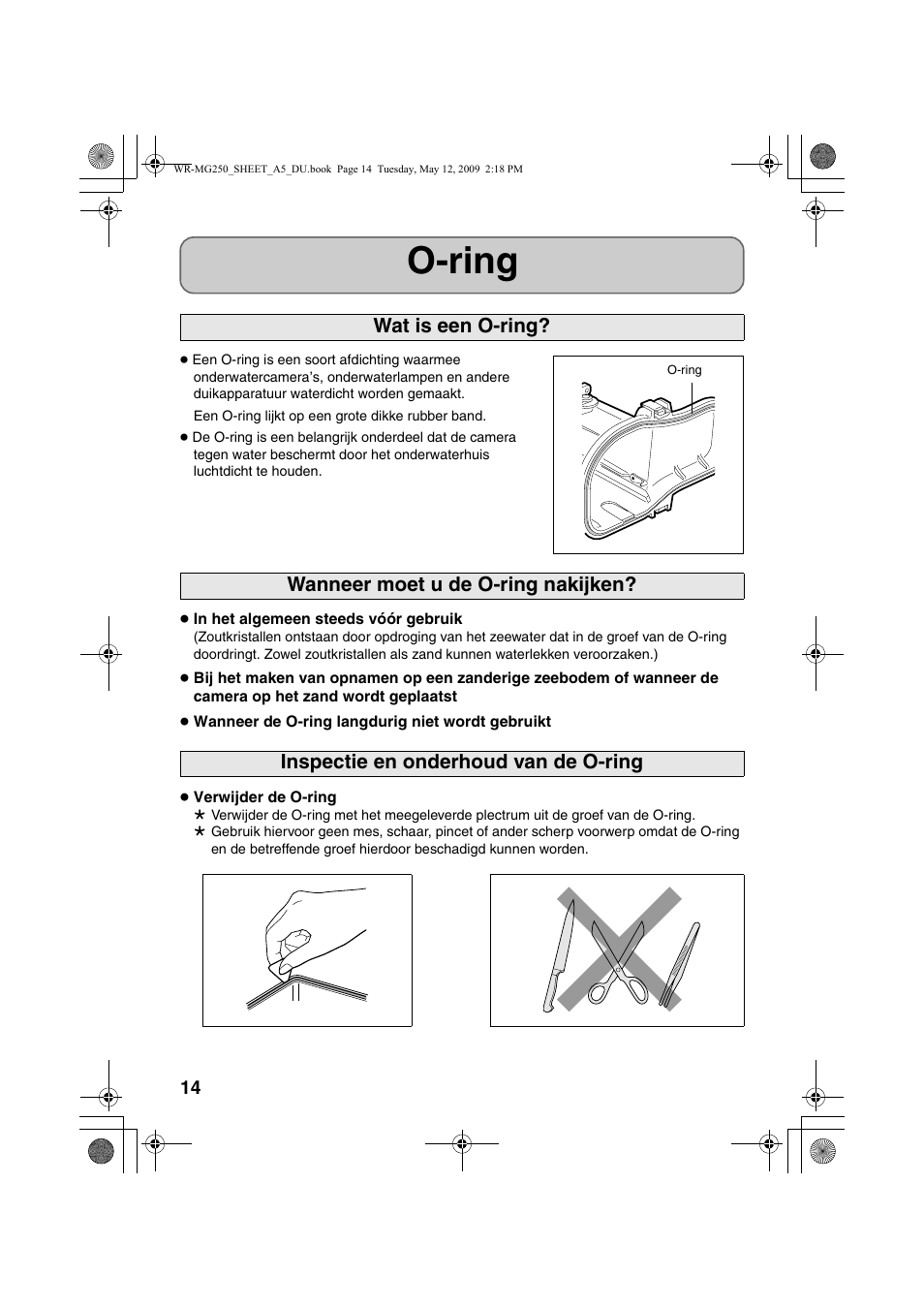 Nederlands, O-ring | JVC WR-MG250 User Manual | Page 14 / 44