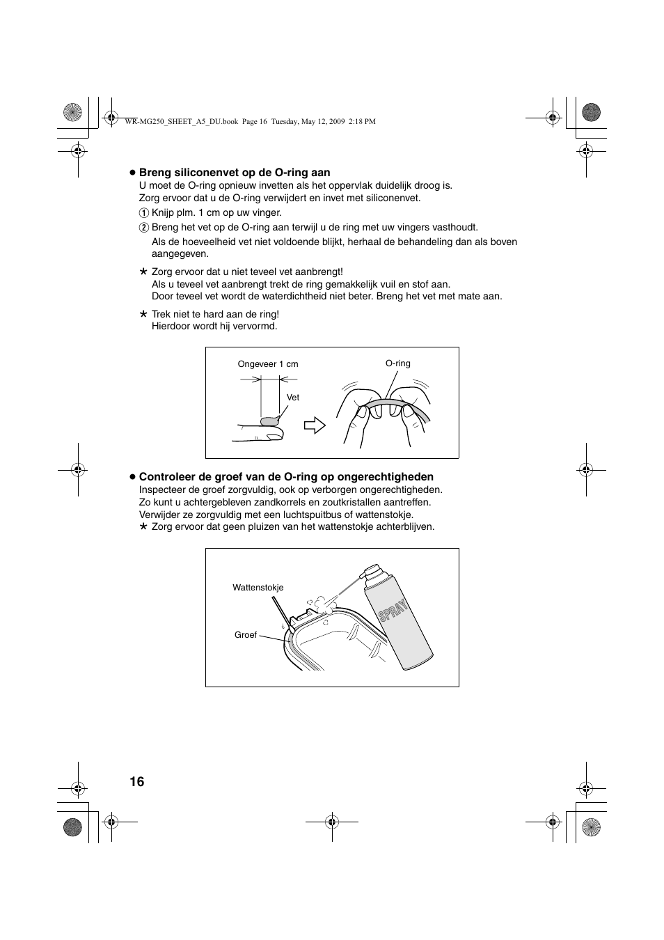 Spr ay | JVC WR-MG250 User Manual | Page 16 / 44