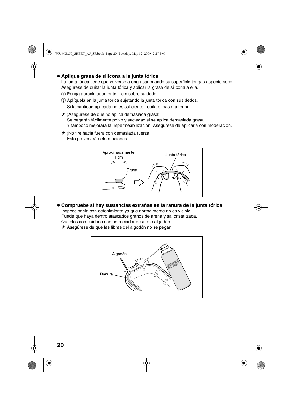 Spr ay | JVC WR-MG250 User Manual | Page 20 / 44