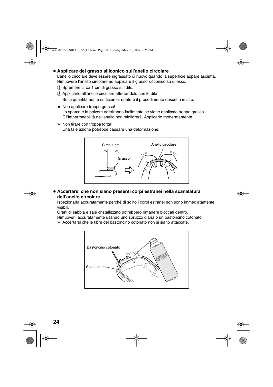 Spr ay | JVC WR-MG250 User Manual | Page 24 / 44