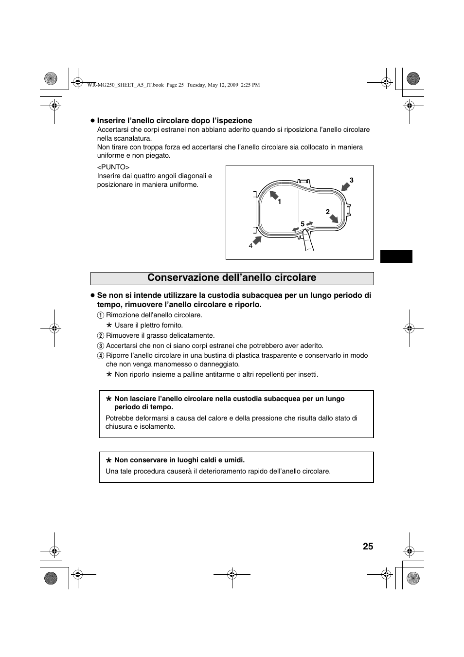 Conservazione dell’anello circolare | JVC WR-MG250 User Manual | Page 25 / 44