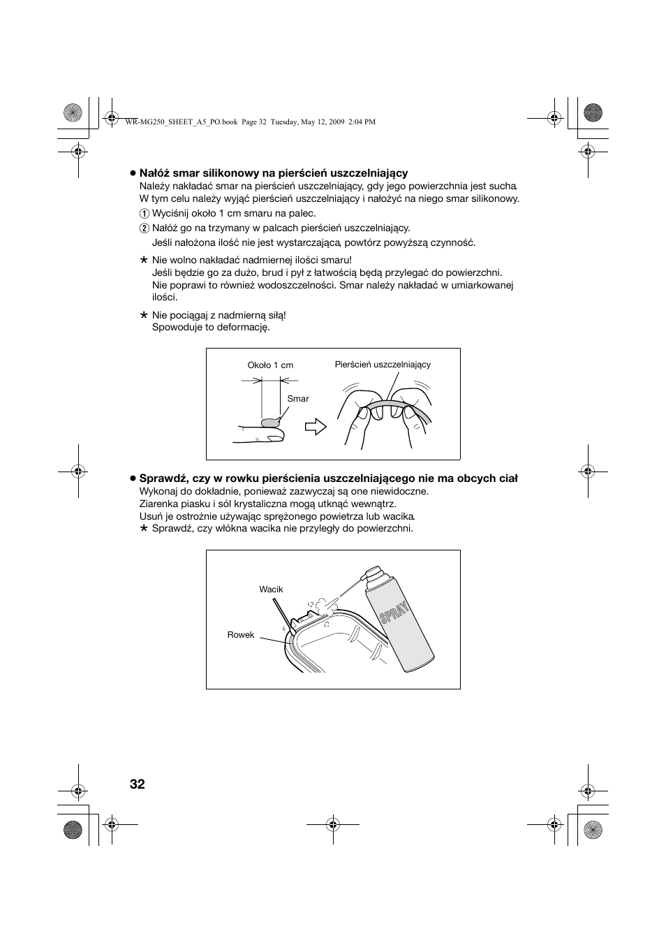 Spr ay | JVC WR-MG250 User Manual | Page 32 / 44