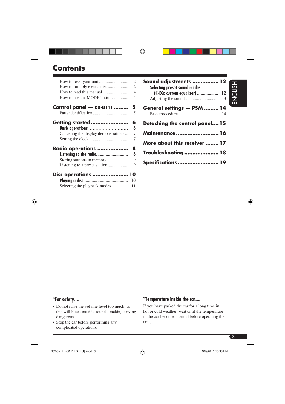 JVC KD-G111 User Manual | Page 3 / 56