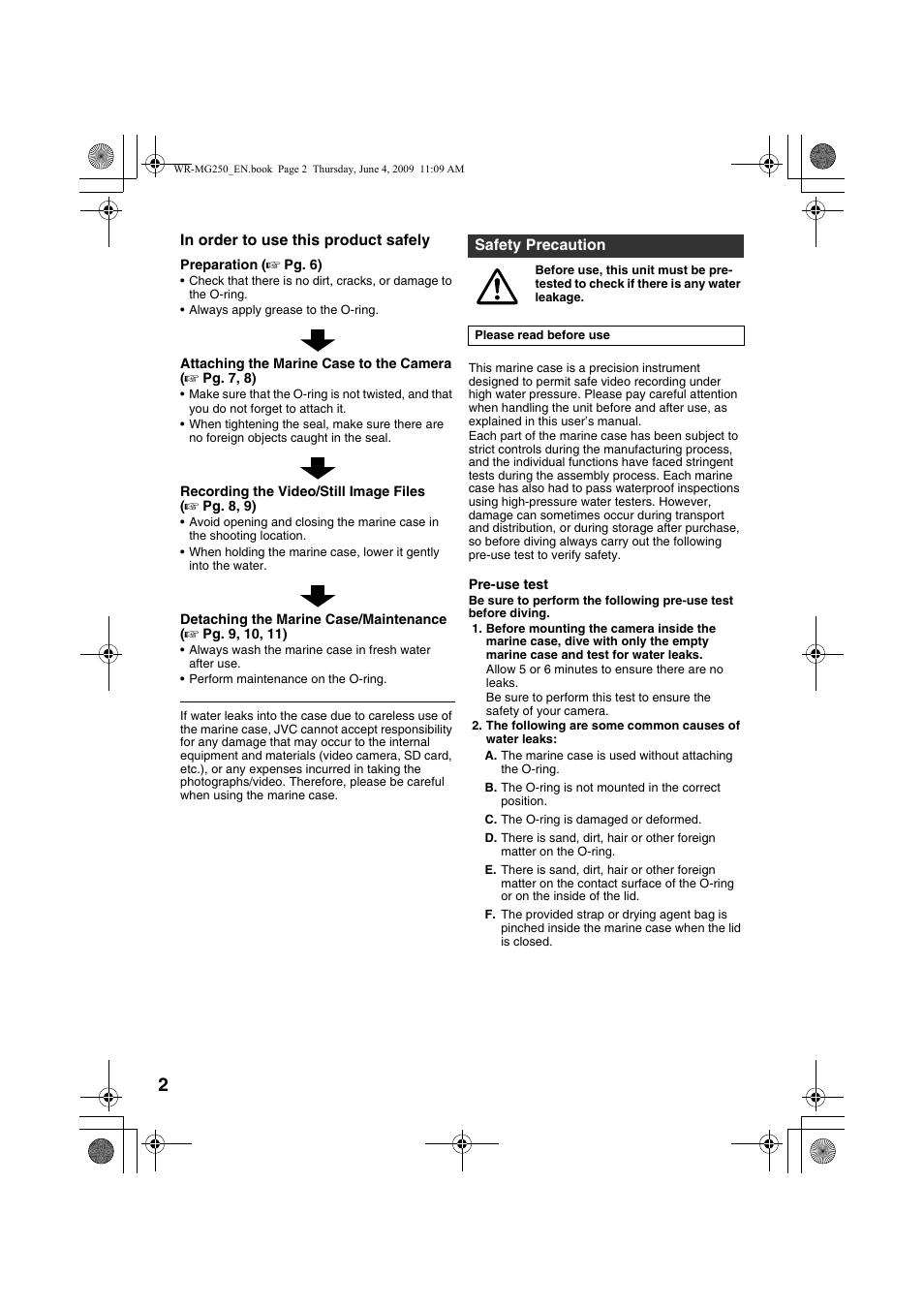English, Safety precaution | JVC WR-MG250 User Manual | Page 2 / 104
