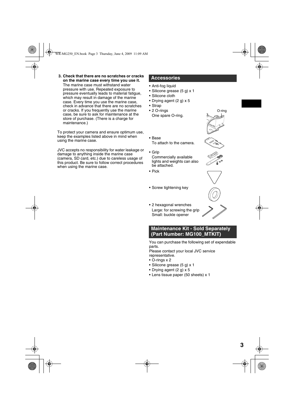 Accessories | JVC WR-MG250 User Manual | Page 3 / 104