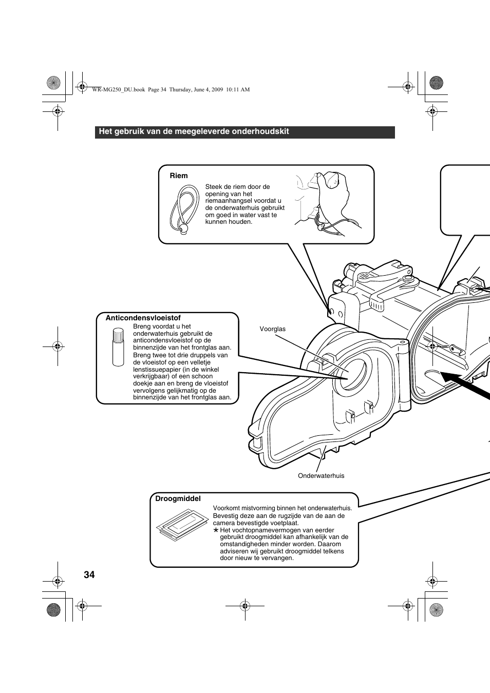 Het gebruik van de meegeleverde onderhoudskit | JVC WR-MG250 User Manual | Page 34 / 104