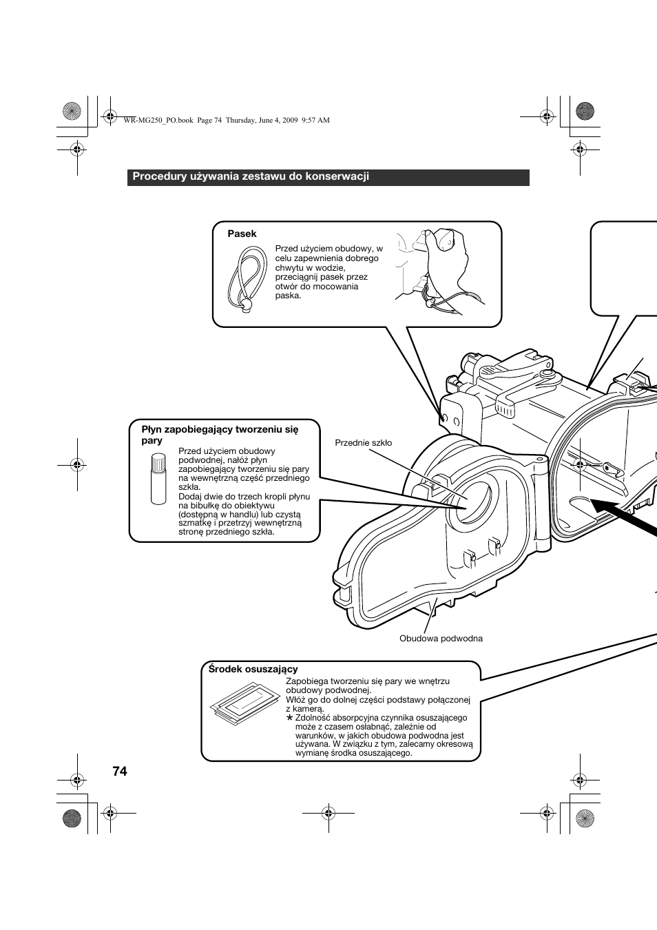 Procedury używania zestawu do konserwacji | JVC WR-MG250 User Manual | Page 74 / 104