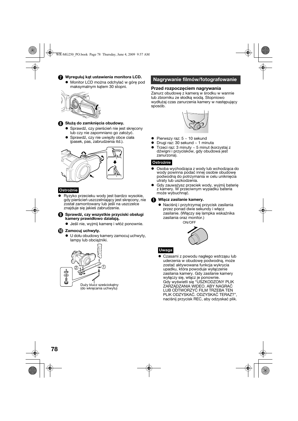 Nagrywanie filmów/fotografowanie | JVC WR-MG250 User Manual | Page 78 / 104