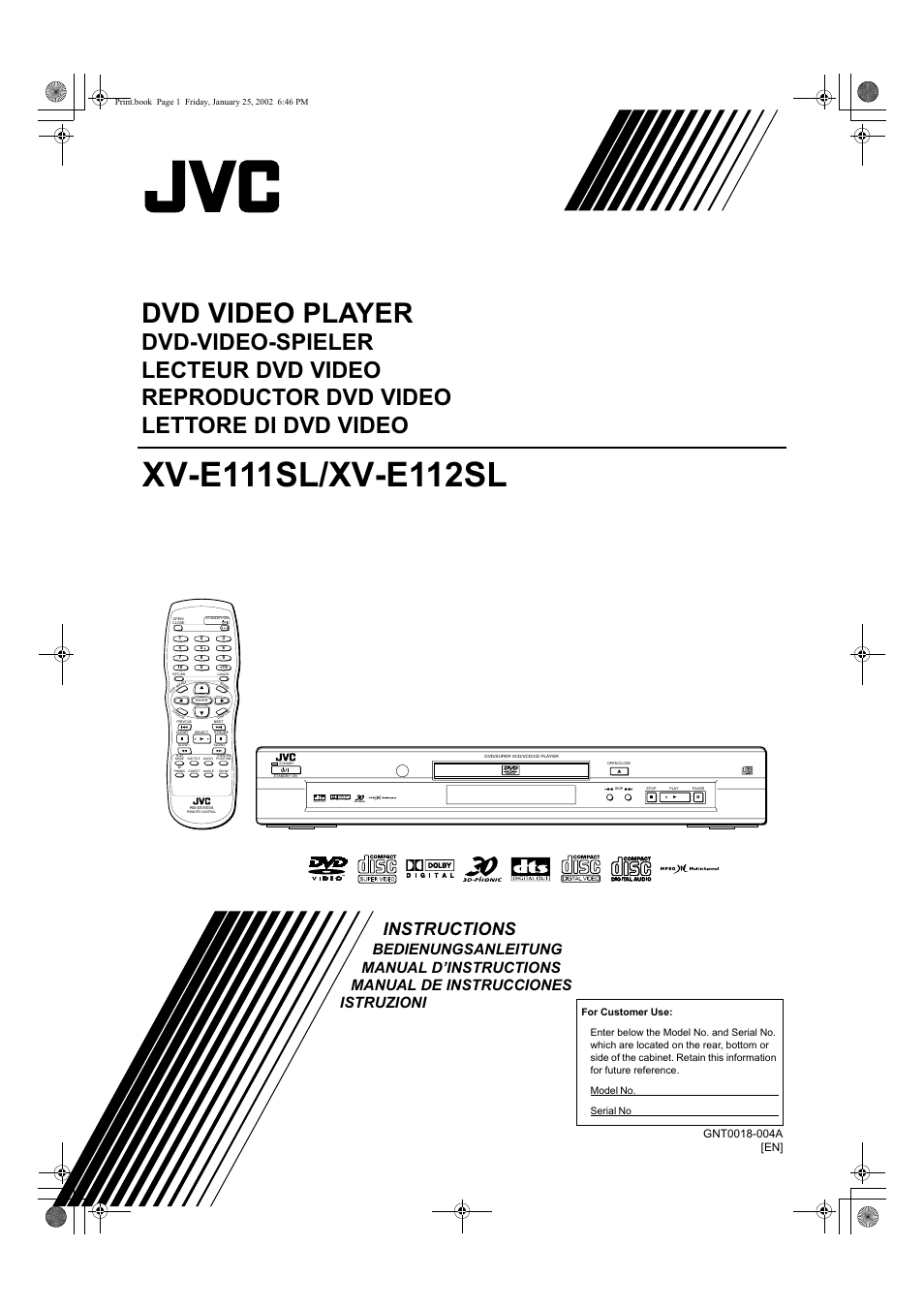 JVC XV-E112 User Manual | 206 pages