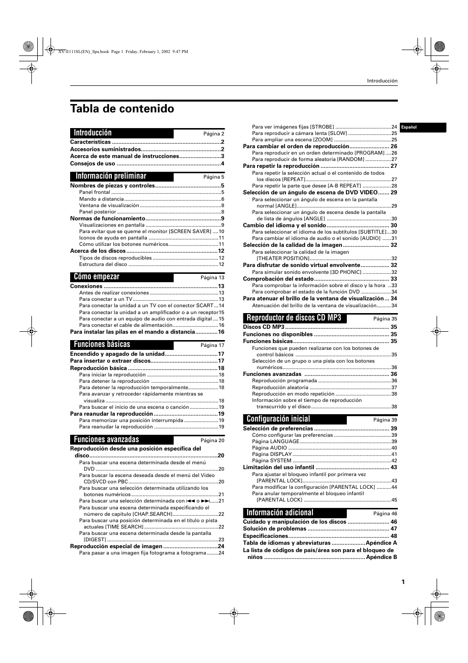 JVC XV-E112 User Manual | Page 105 / 206