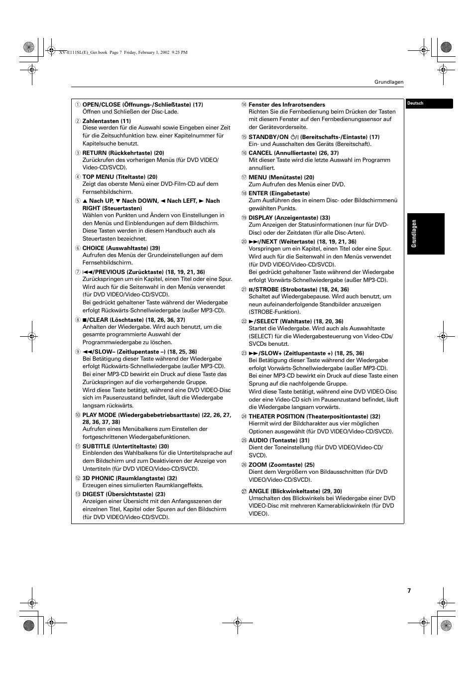 JVC XV-E112 User Manual | Page 11 / 206