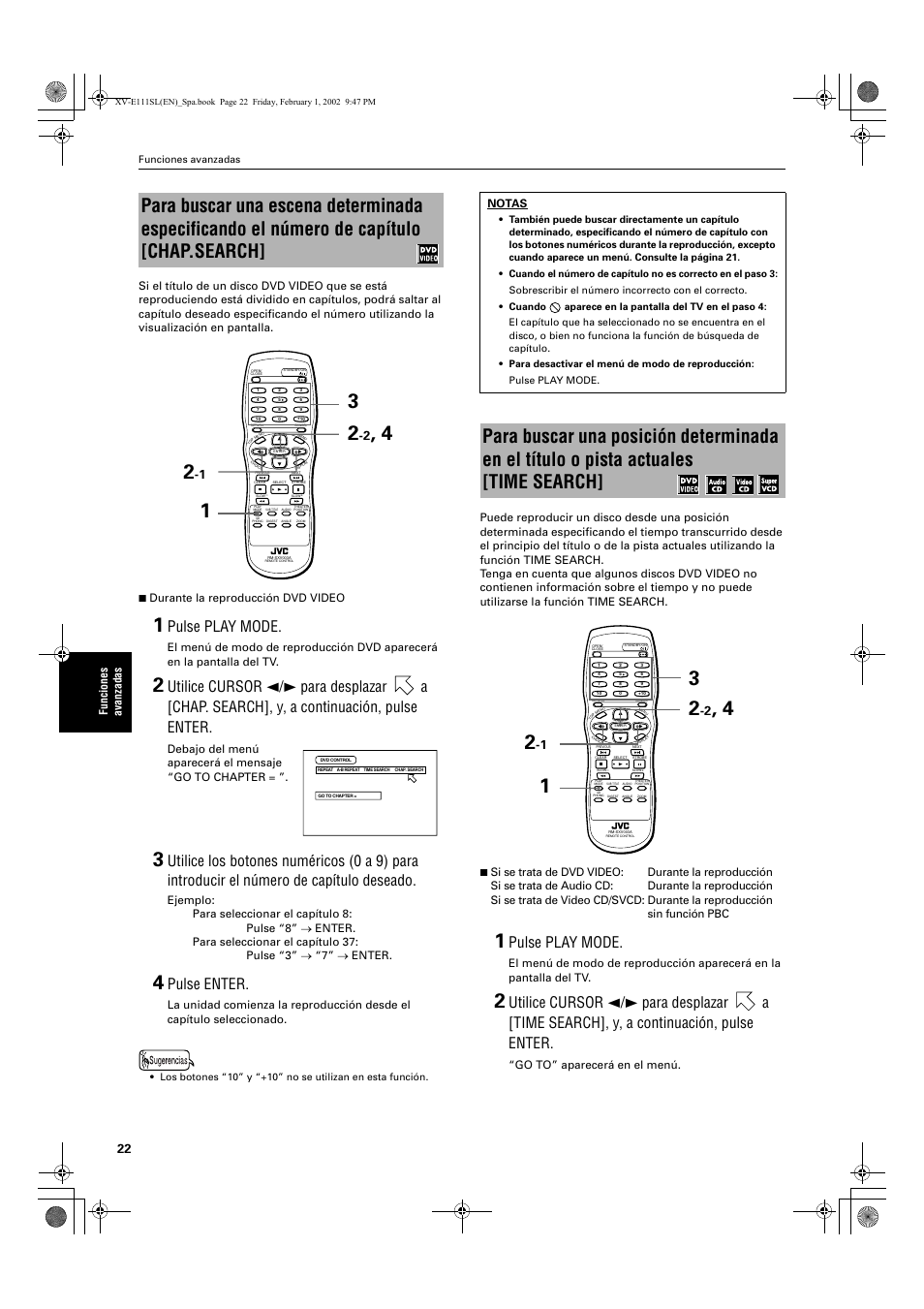 Pulse play mode, Pulse enter | JVC XV-E112 User Manual | Page 126 / 206