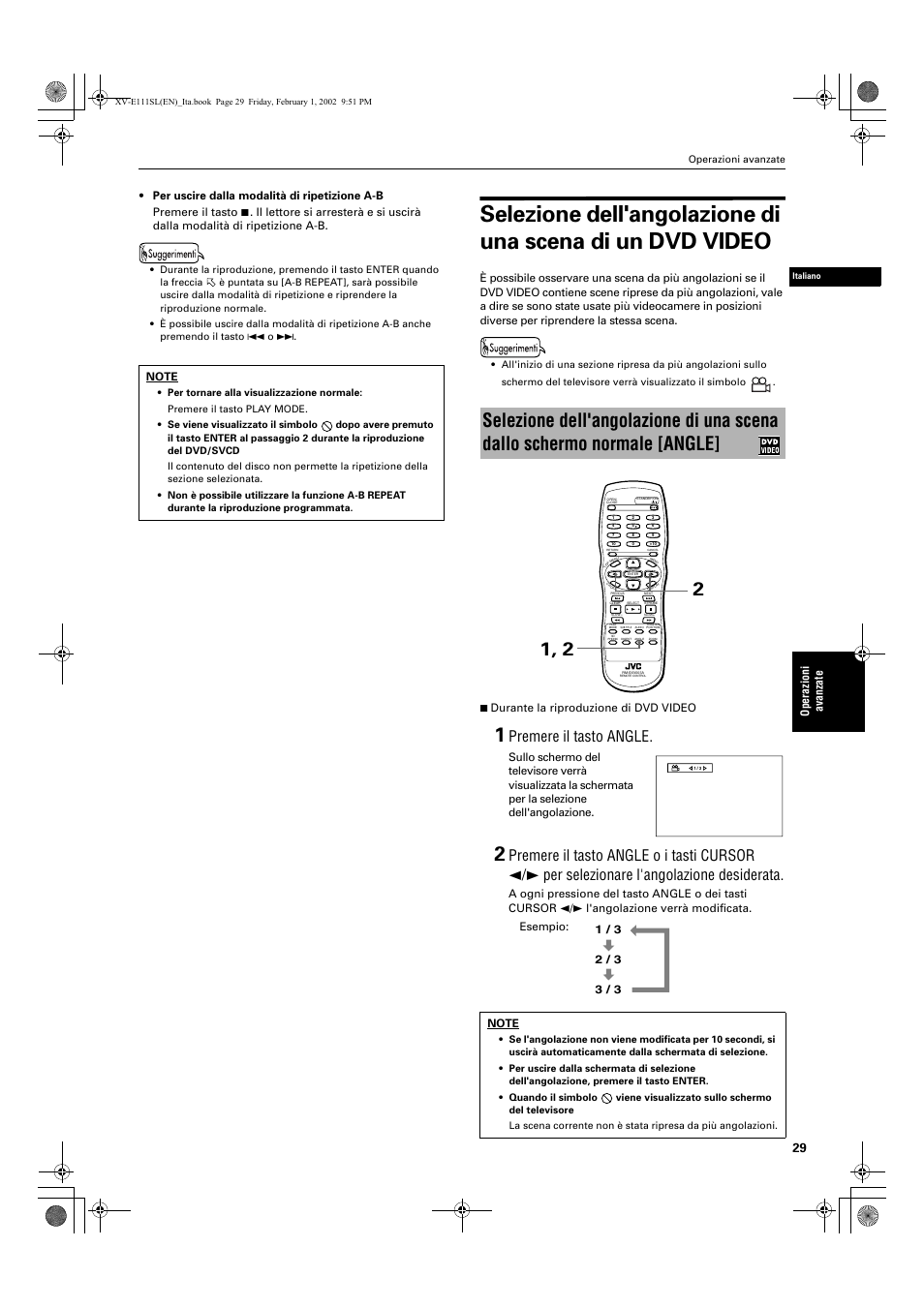 Premere il tasto angle | JVC XV-E112 User Manual | Page 183 / 206
