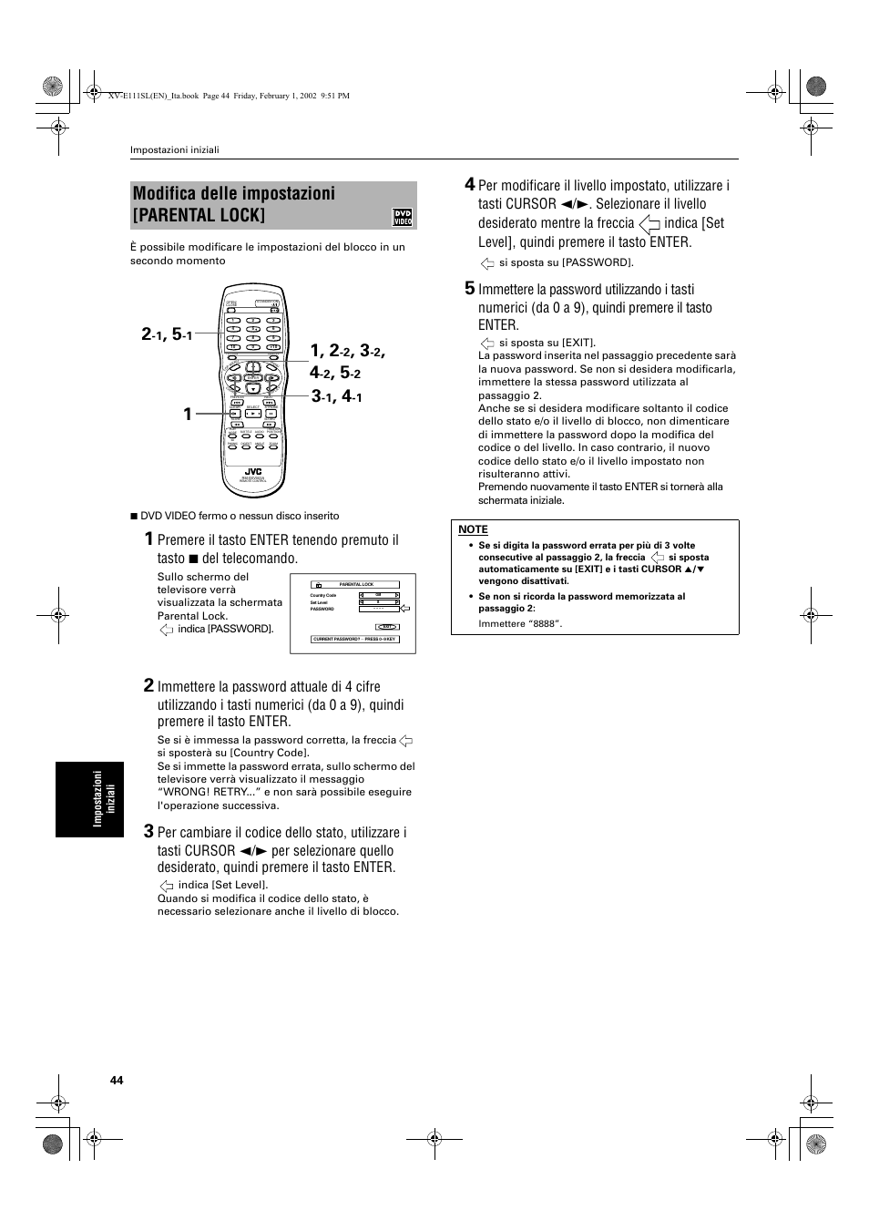 Modifica delle impostazioni [parental lock | JVC XV-E112 User Manual | Page 198 / 206