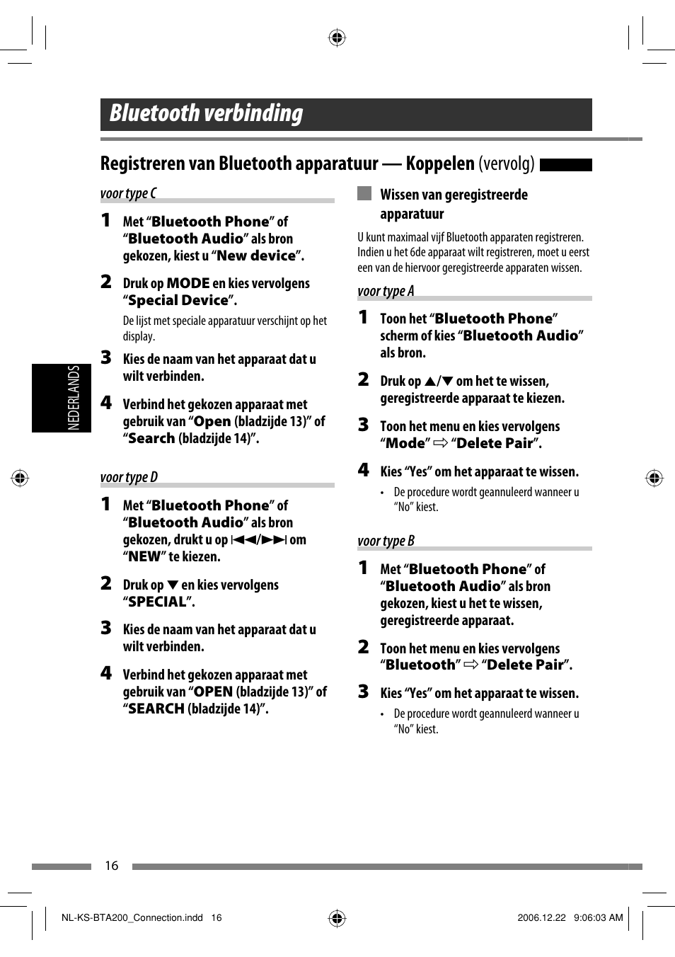 Bluetooth verbinding | JVC KS-BTA200 User Manual | Page 114 / 293
