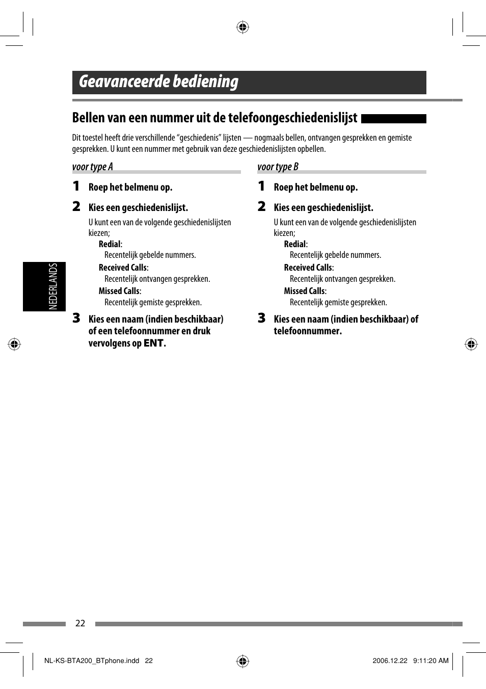 Geavanceerde bediening | JVC KS-BTA200 User Manual | Page 120 / 293