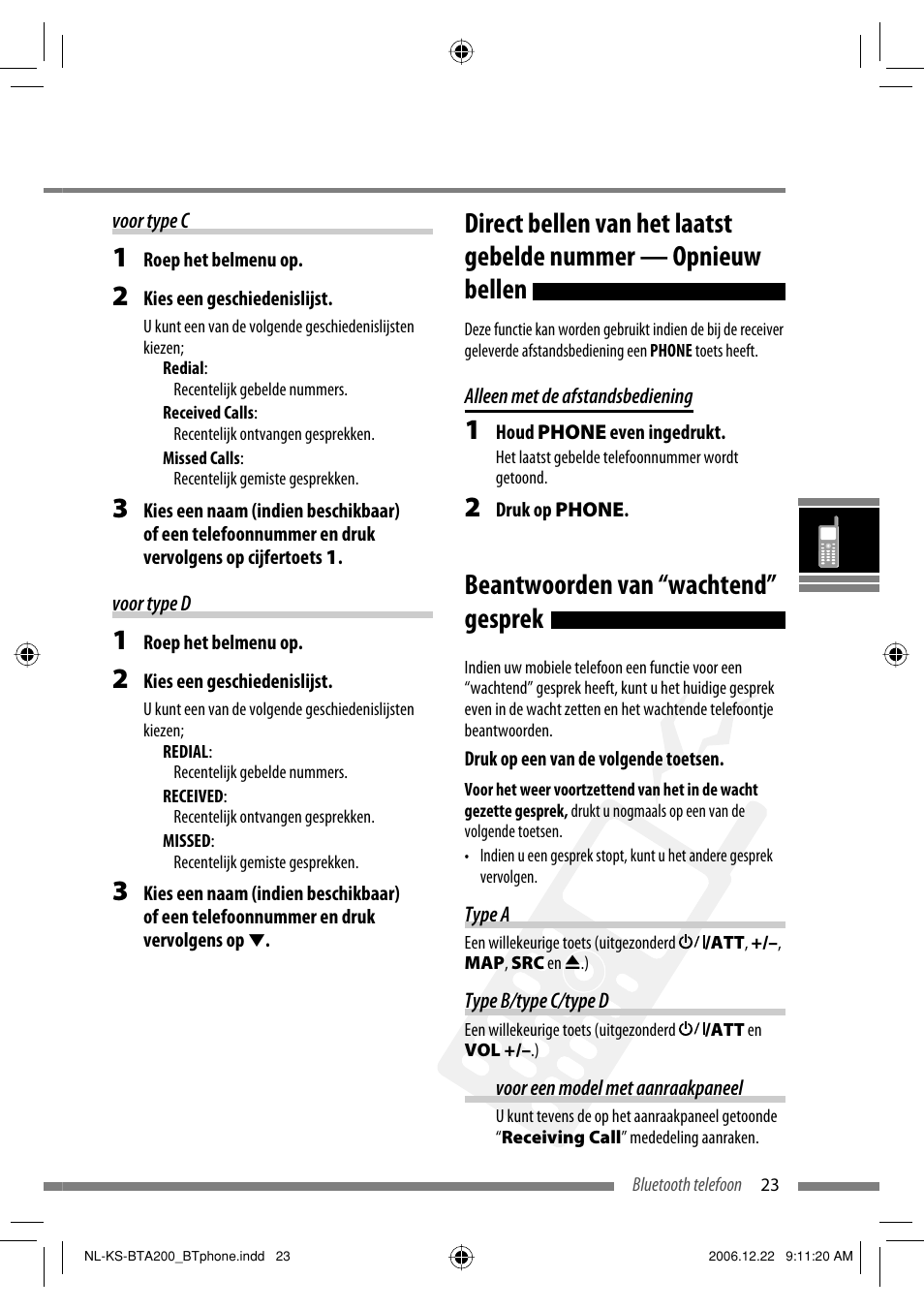 Beantwoorden van “wachtend” gesprek | JVC KS-BTA200 User Manual | Page 121 / 293