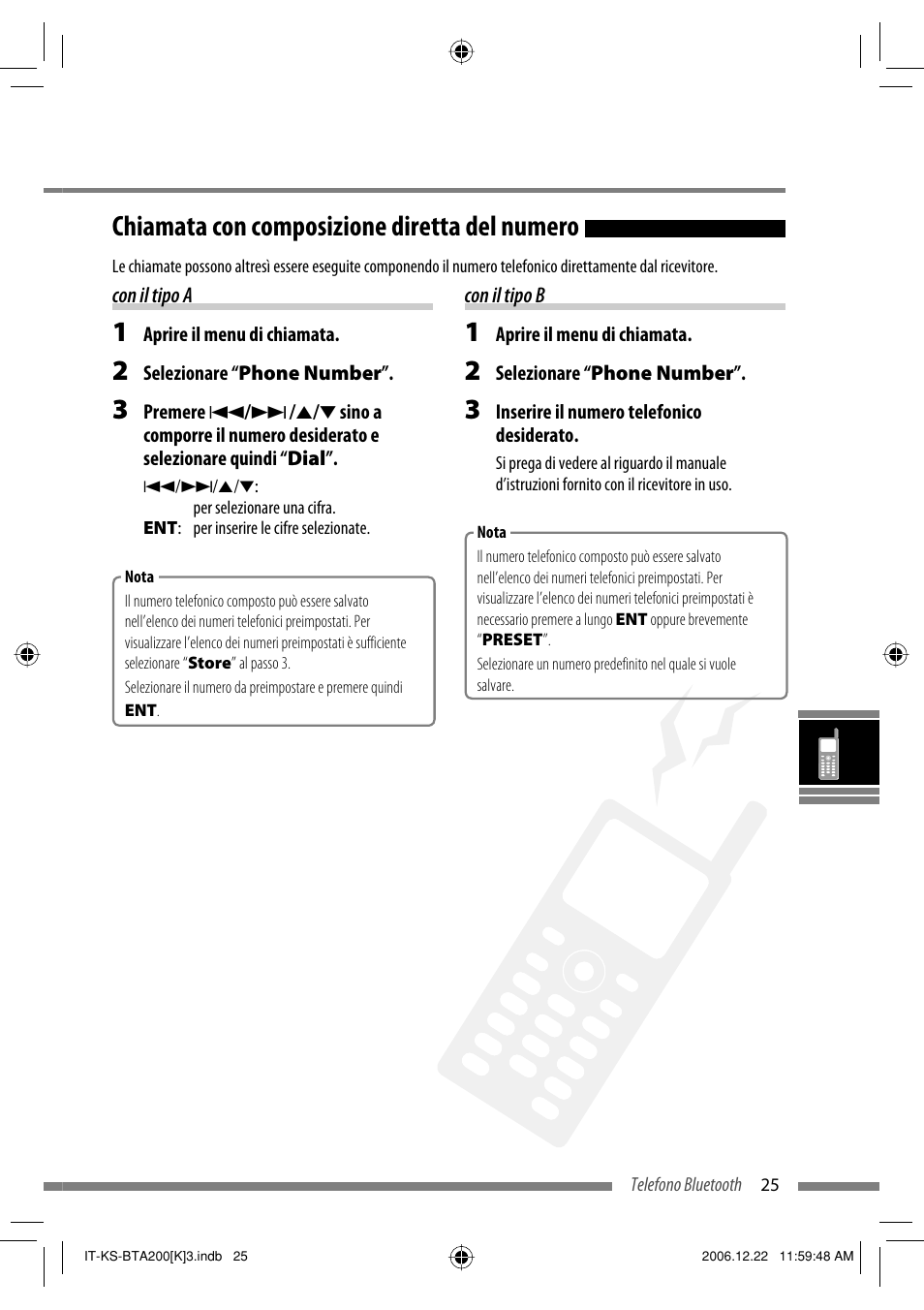 Chiamata con composizione diretta del numero | JVC KS-BTA200 User Manual | Page 187 / 293
