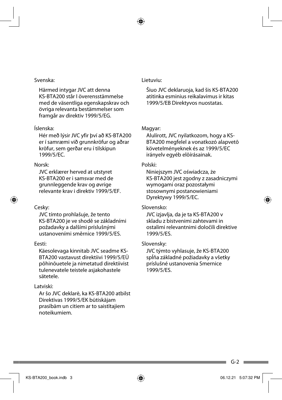 JVC KS-BTA200 User Manual | Page 3 / 293